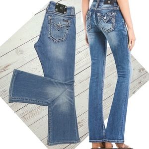 Miss Me Loose Saddle Stitching Bootcut Jeans